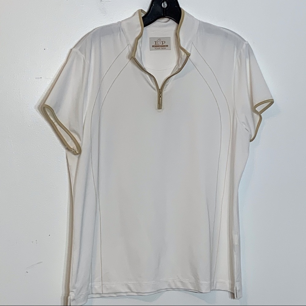 EUC Vintage EP‎ Pro Tour Tech White/Tan Golf Shirt